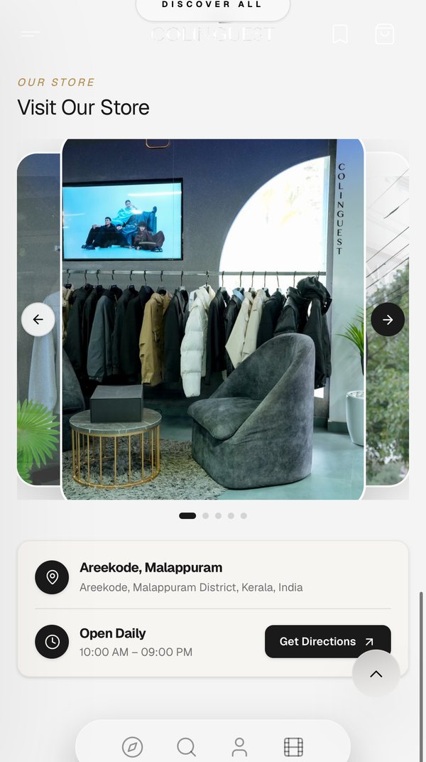 Colin Guest on mobile: Visit Our Store with directions