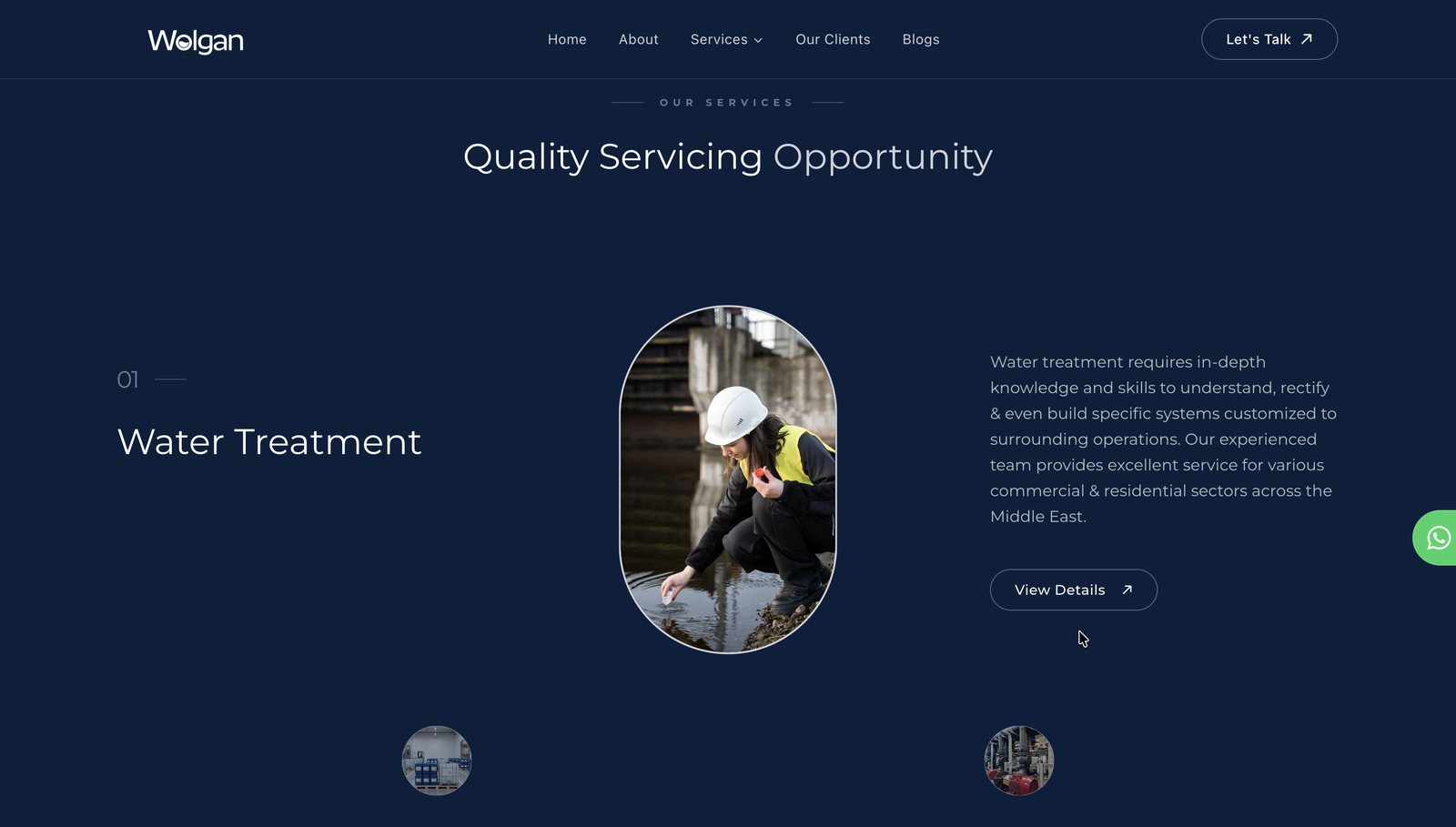 Wolgan services section: Water Treatment